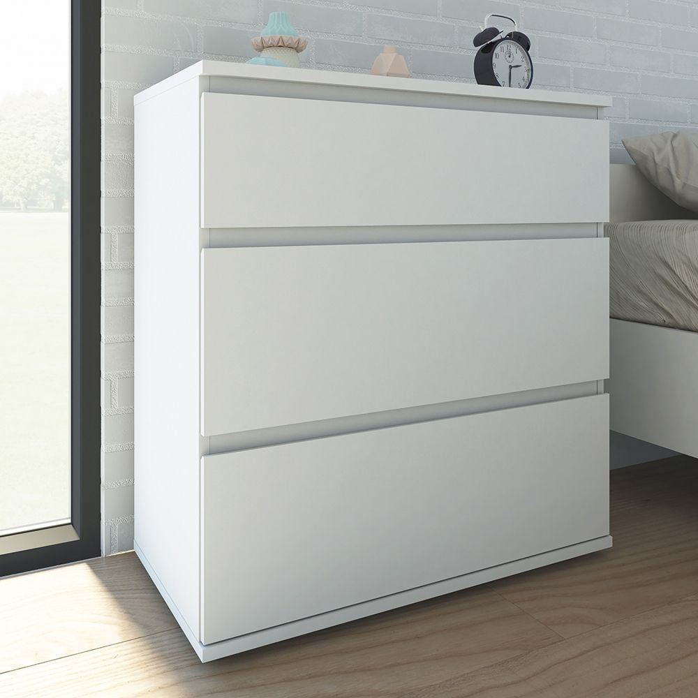 Naira Wooden Chest Of 3 Drawers In White