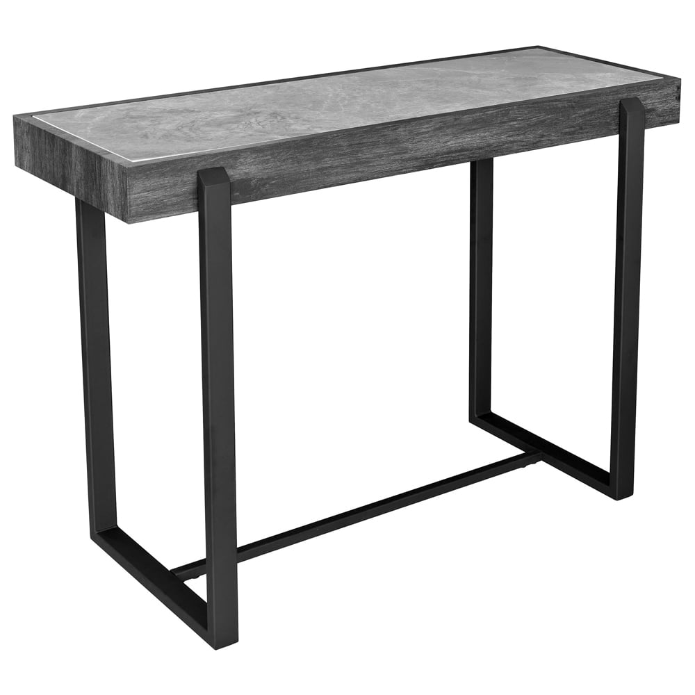 Norton Grey Sintered Stone Top Console Table With Black Frame