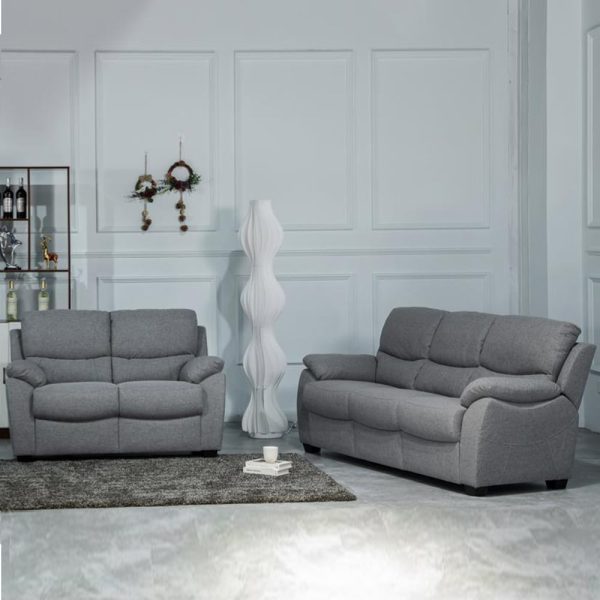 Norway Fabric 3+2 Seater Sofa Set In Grey | Bed Sava