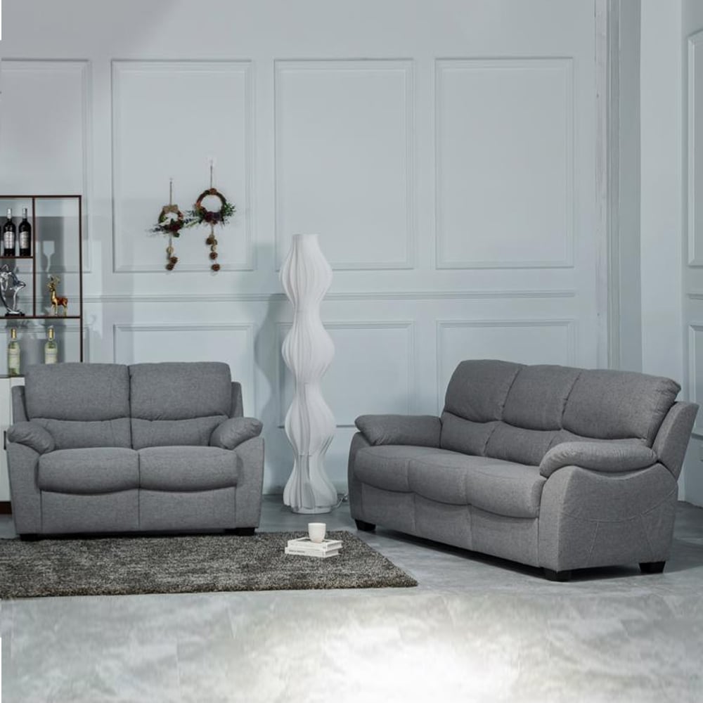 Norway Fabric 3+2 Seater Sofa Set In Grey