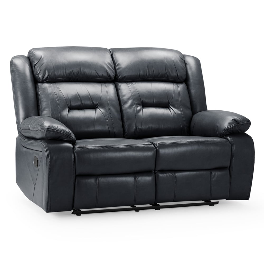 Norwich Faux Leather Recliner 2 Seater Sofa In Black