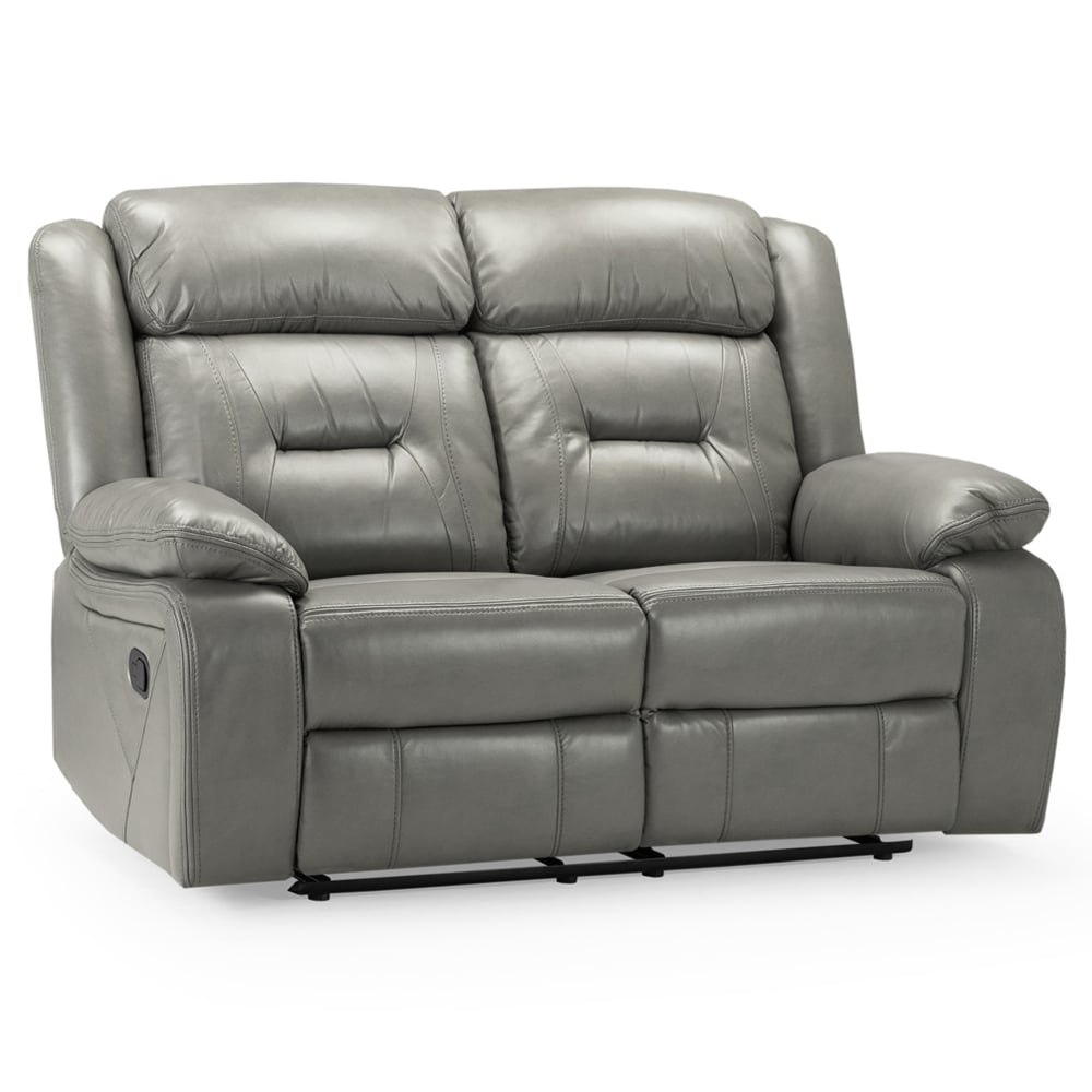 Norwich Faux Leather Recliner 2 Seater Sofa In Grey