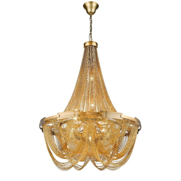 Notting 10 Light Hill Statement Pendant Light In Brass | Bed Sava