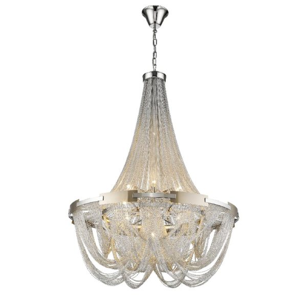 Notting 10 Light Hill Statement Pendant Light In Silver | Bed Sava