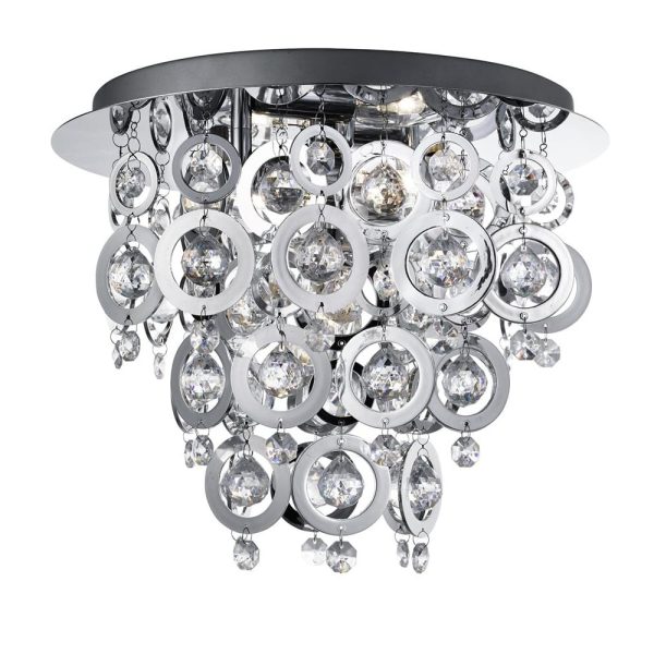 Nova 3 Light Acrylic Flush Light In Chrome | Bed Sava