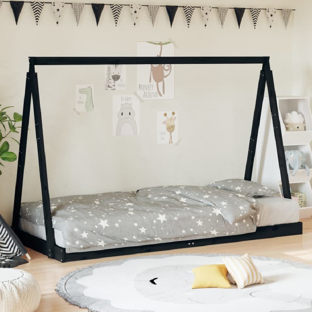 Nuoro 90x190cm Wooden Children Daybed In Black