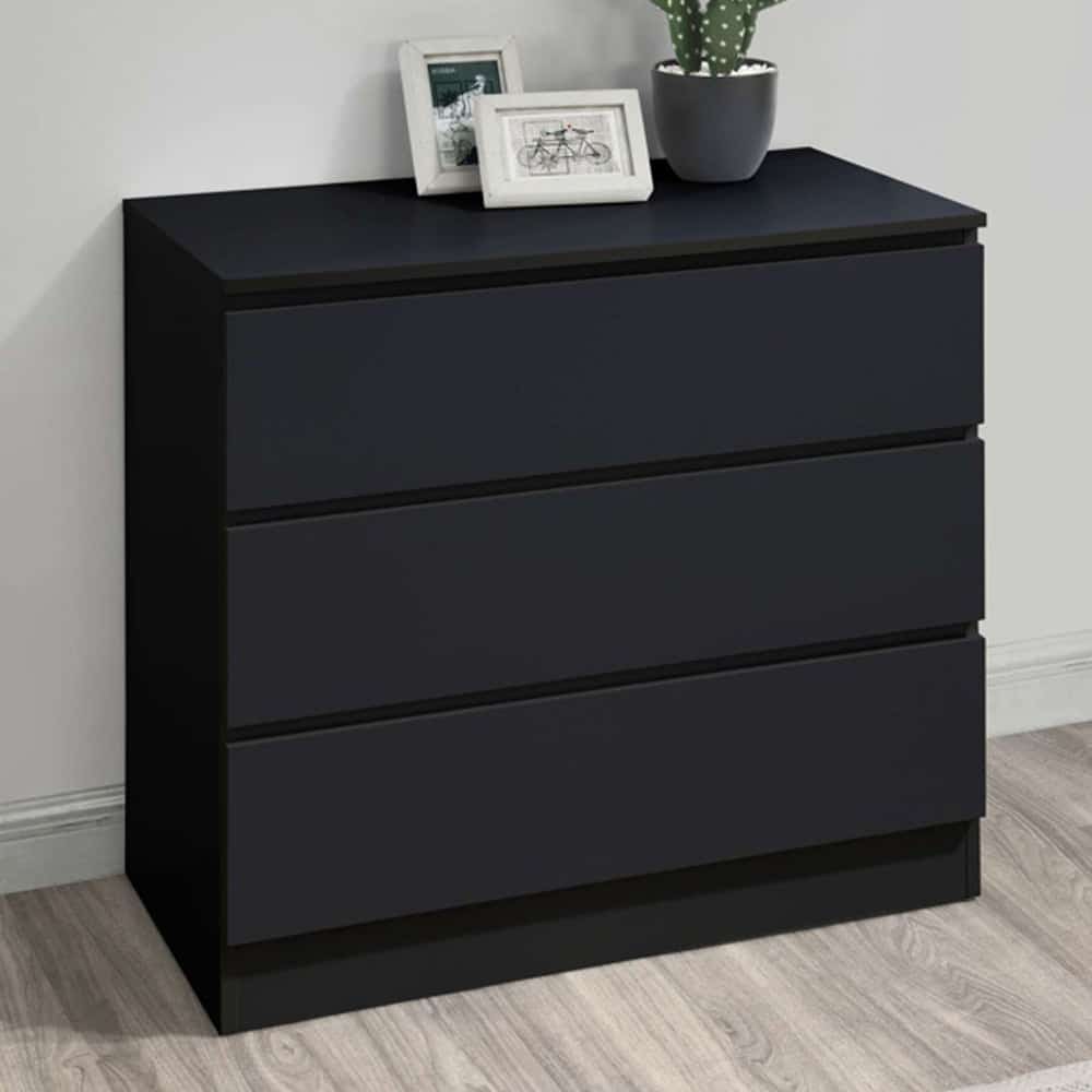 Oakley Wooden Chest Of 3 Drawers In Black