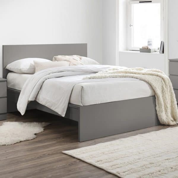 Oakley Wooden Double Bed In Grey | Bed Sava