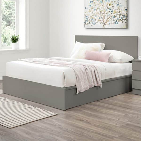 Oakley Wooden Ottoman Storage Double Bed In Grey | Bed Sava