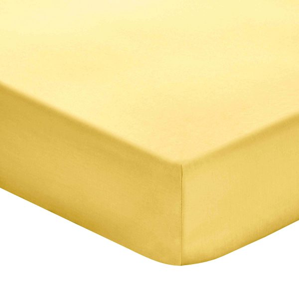 1951 Plain Dye Percale Single Fitted Sheet Ochre | Bed Sava
