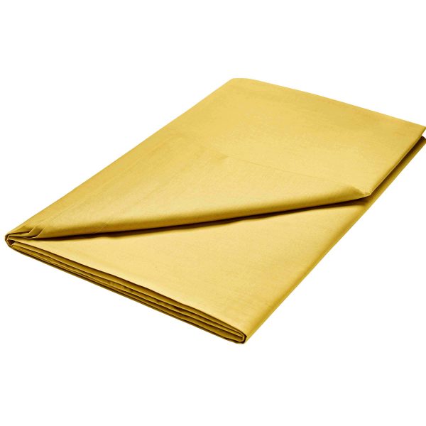 1951 Plain Dye Percale Single Flat Sheet Ochre | Bed Sava