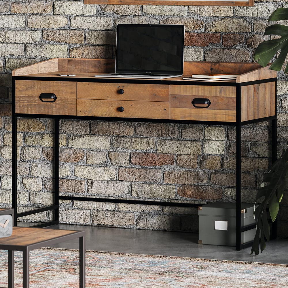 Olbia Wooden Laptop Desk With 4 Drawers In Oak