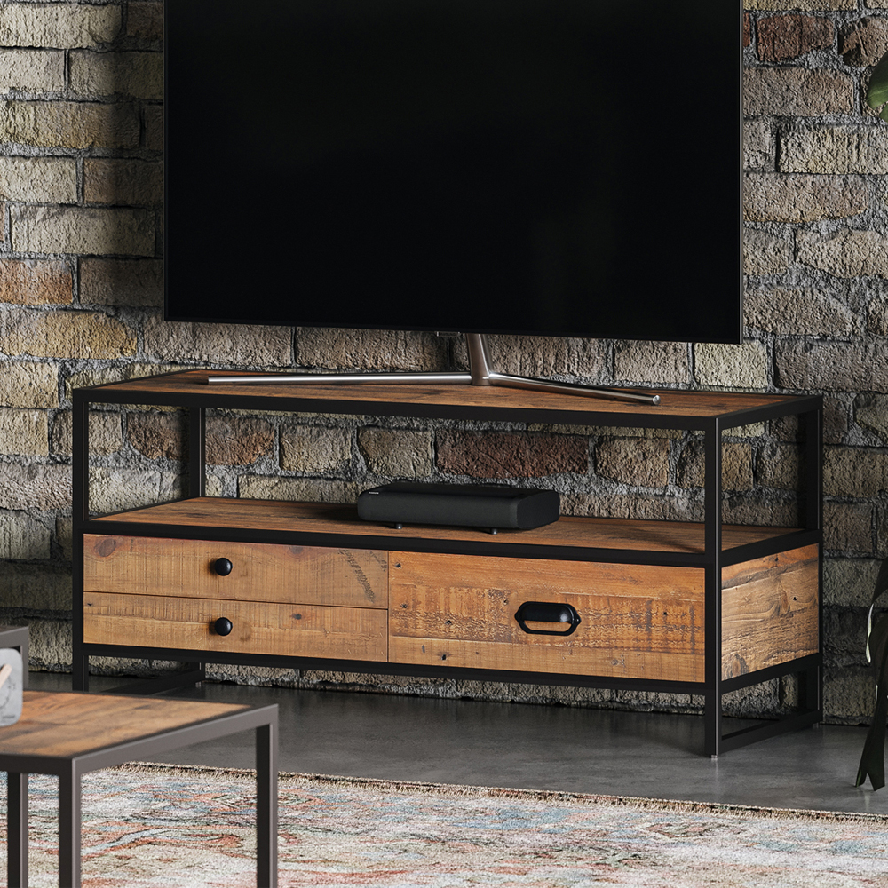 Olbia Wooden TV Stand With 3 Drawers In Oak