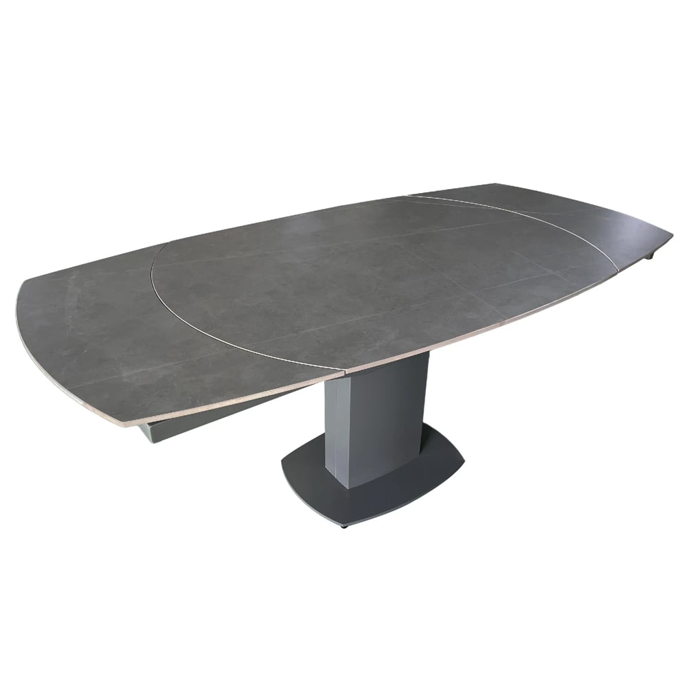 Oliver Sintered Ceramic Extending Dining Table In Matte Grey