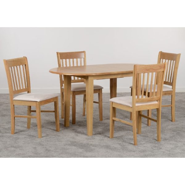 Olney Wooden Extending Dining Table With 4 Oak Chairs | Bed Sava