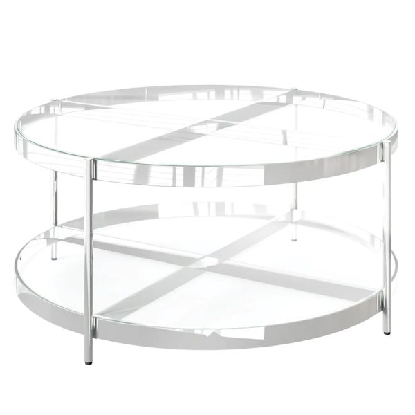 Omaha Clear Glass Coffee Table With Stainless Steel Frame | Bed Sava