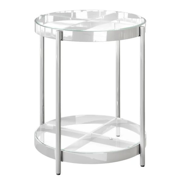 Omaha Clear Glass Side Table With Stainless Steel Frame | Bed Sava