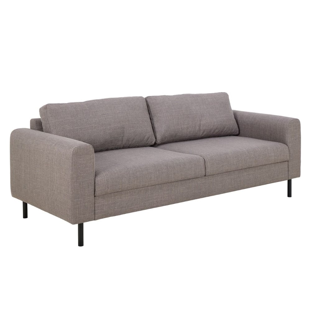 Onalaska Fabric 3 Seater Sofa In Light Grey Brown