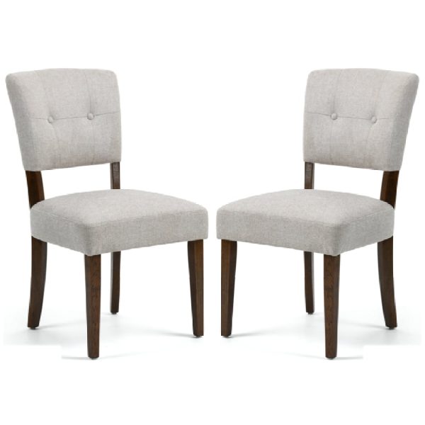 Ontario Beige Fabric Dining Chairs In Pair | Bed Sava