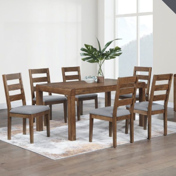 Ontario Large Wooden Dining Table With 6 Chairs In Dark Oak | Bed Sava