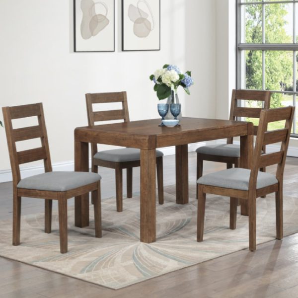 Ontario Small Wooden Dining Table With 4 Chairs In Dark Oak | Bed Sava