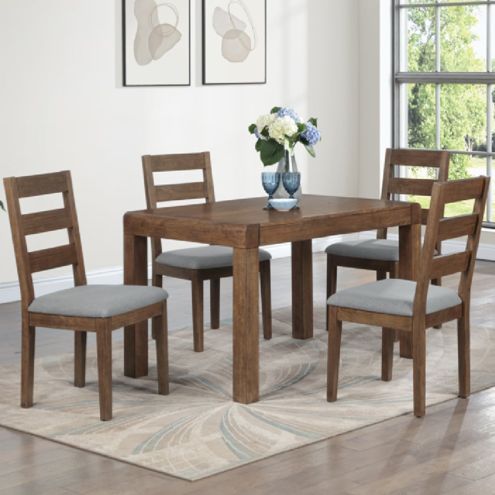 Ontario Small Wooden Dining Table With 4 Chairs In Dark Oak
