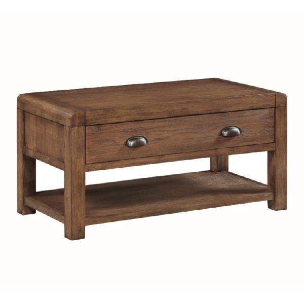 Ontario Wooden Coffee Table With 1 Drawer In Dark Oak | Bed Sava