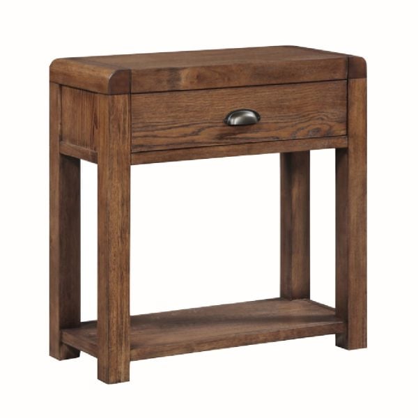 Ontario Wooden Console Table With 1 Drawer In Dark Oak | Bed Sava