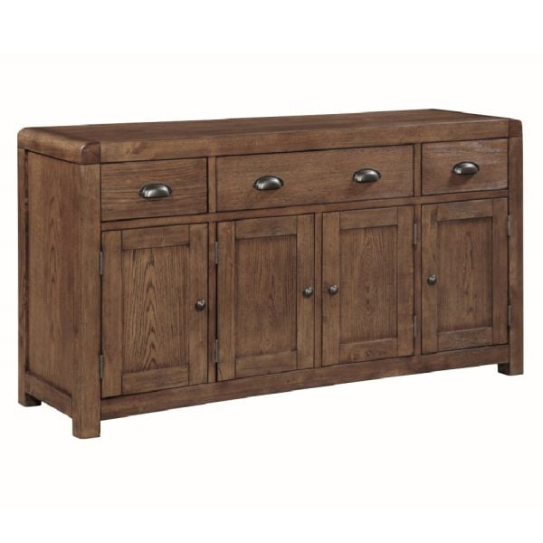 Ontario Wooden Sideboard With 4 Doors 3 Drawers In Dark Oak | Bed Sava