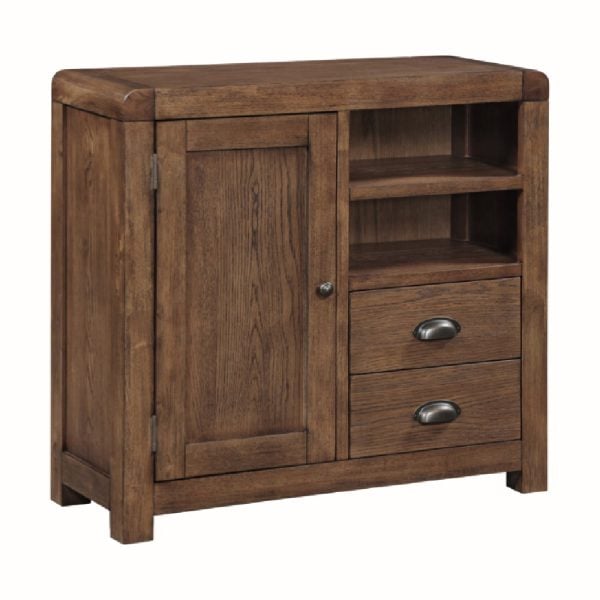 Ontario Wooden TV Sideboard With 2 Drawers In Dark Oak | Bed Sava