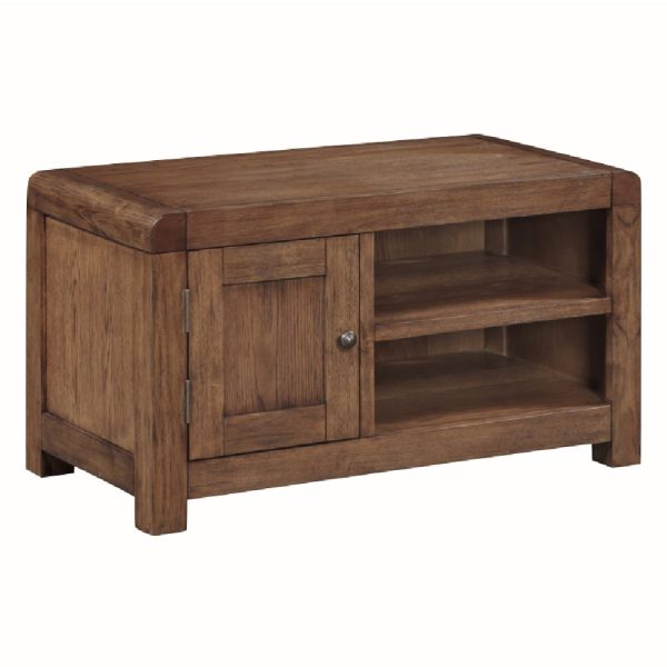Ontario Wooden TV Stand With 1 Door In Dark Oak | Bed Sava