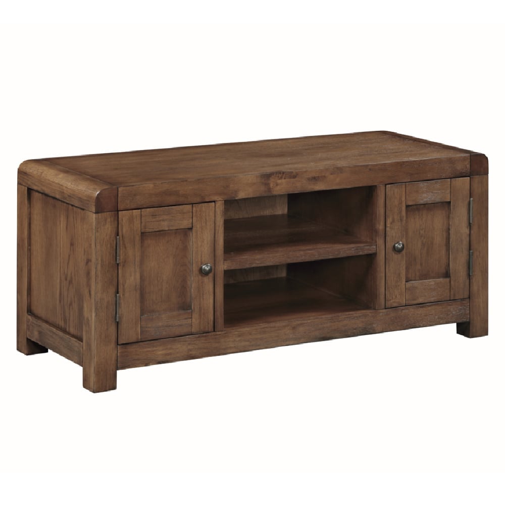 Ontario Wooden TV Stand With 2 Doors In Dark Oak
