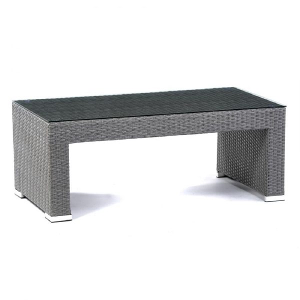 Onyx Glass Top Coffee Table With Rattan Base | Bed Sava