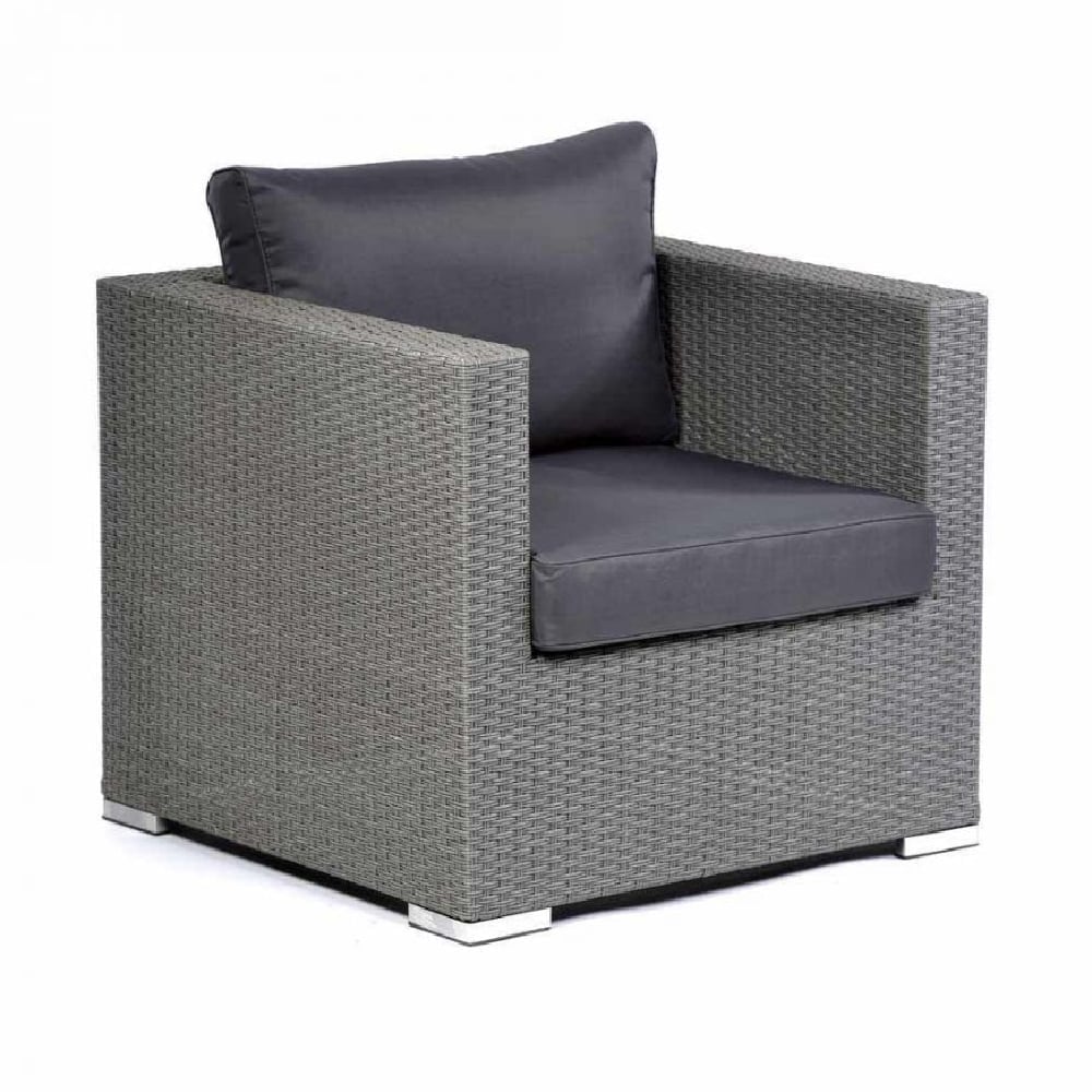Onyx Rattan Outdoor 1 Seater Sofa In Grey