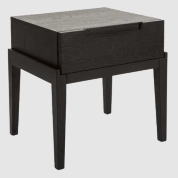 Orillia Wooden Bedside Cabinet With 1 Drawer In Wenge | Bed Sava