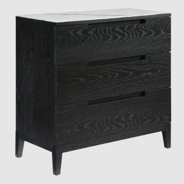 Orillia Wooden Chest Of 3 Drawers With Glass Top In Wenge | Bed Sava
