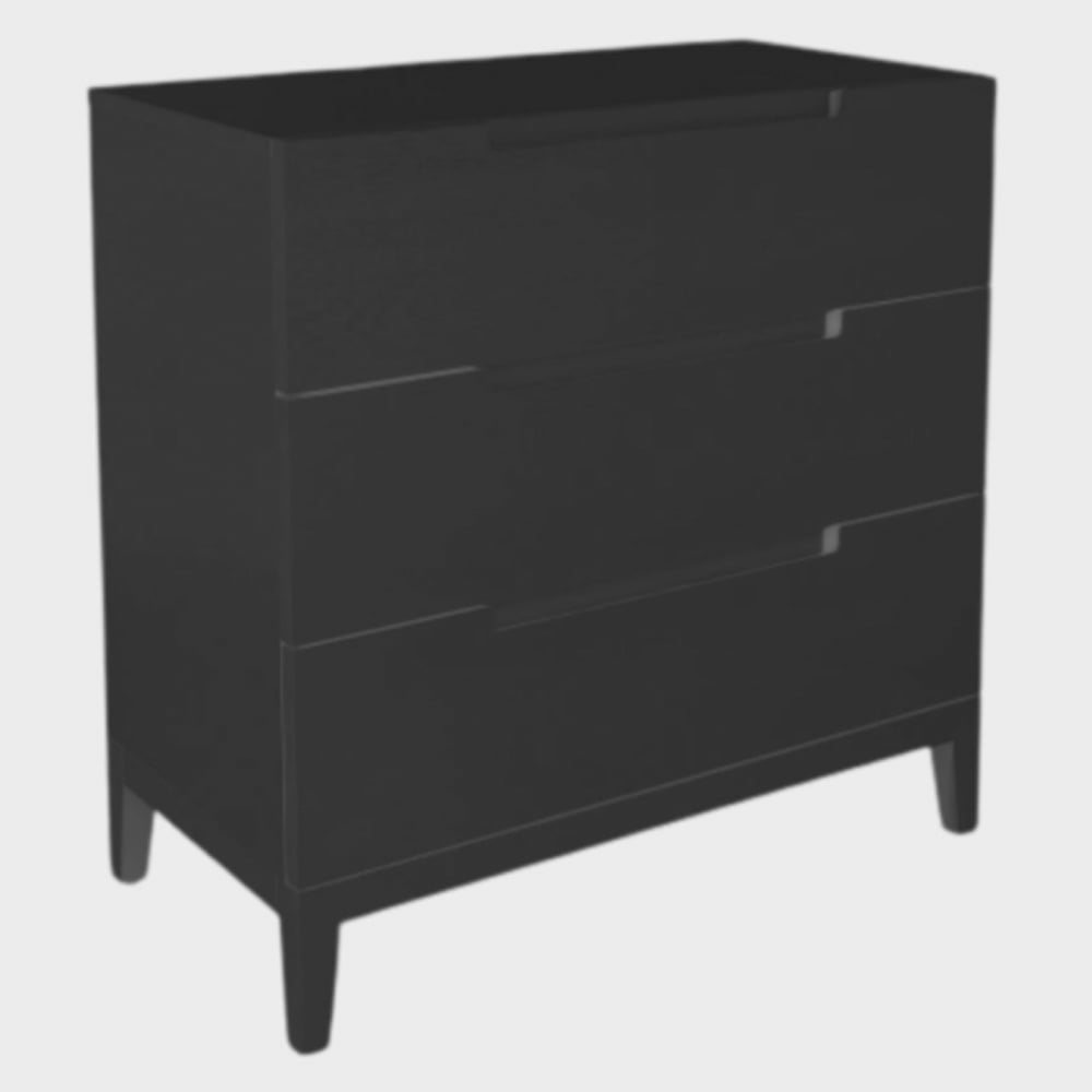 Orillia Wooden Chest Of 3 Drawers In Wenge