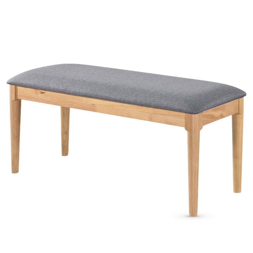 Orillia Wooden Dining Bench With Fabric Seat In Oak