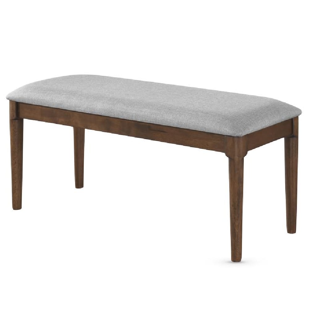 Orillia Wooden Dining Bench With Fabric Seat In Walnut