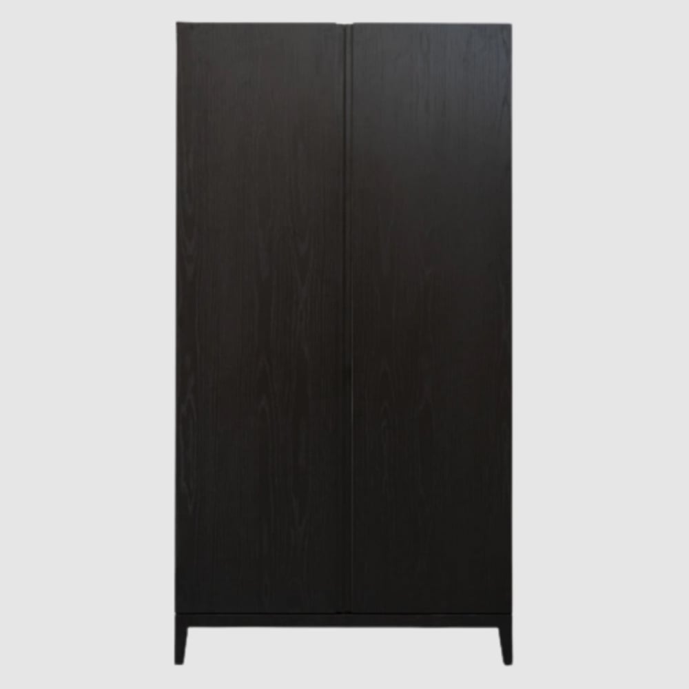 Orillia Wooden Wardrobe With 2 Doors In Wenge