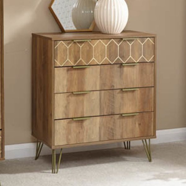 Ormskirk Wooden Chest Of 4 Drawers In Natural | Bed Sava
