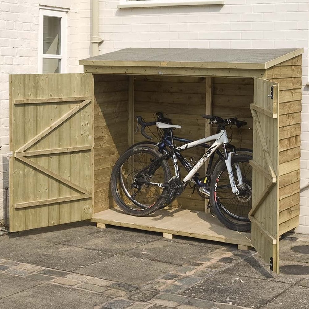 Omaha Wooden Garden Pent Bike Store In Natural