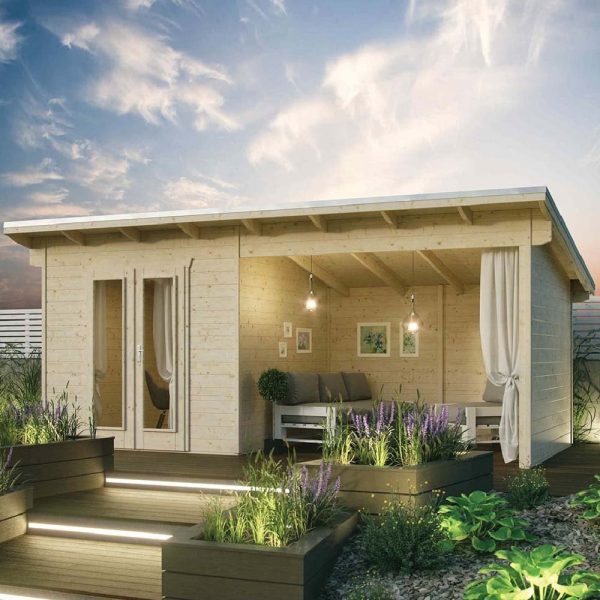 Overstrand Wooden Garden Spacious Cabin In Natural | Bed Sava