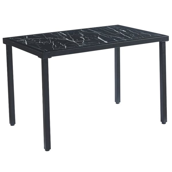 Ovid Gloss Black Marble Effect Dining Table With Black Frame | Bed Sava