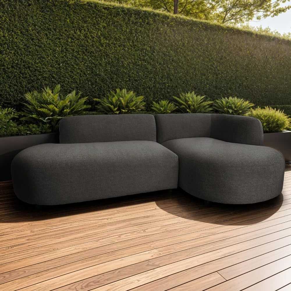 Owasso Fabric Garden Sofa Seater In Slate