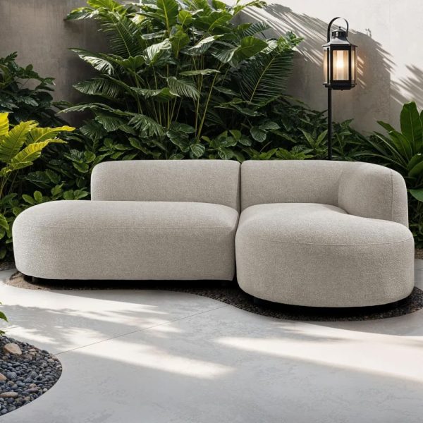 Owasso Fabric Garden Sofa Seater In Stone | Bed Sava