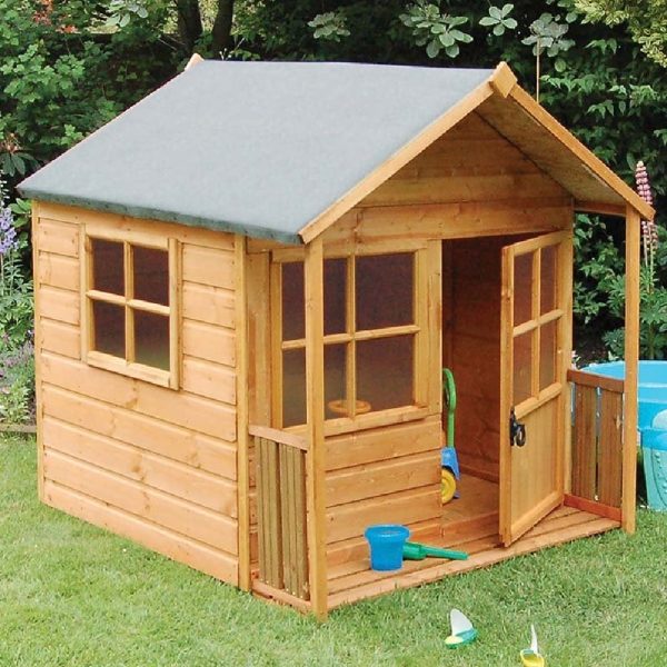 Oxer Wooden Garden Play House In Natural | Bed Sava