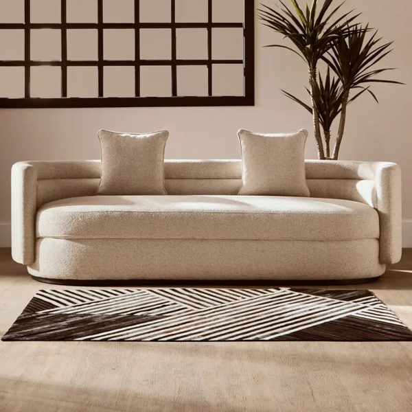 Oxford Fabric 3 Seater Sofa In Ivory | Bed Sava