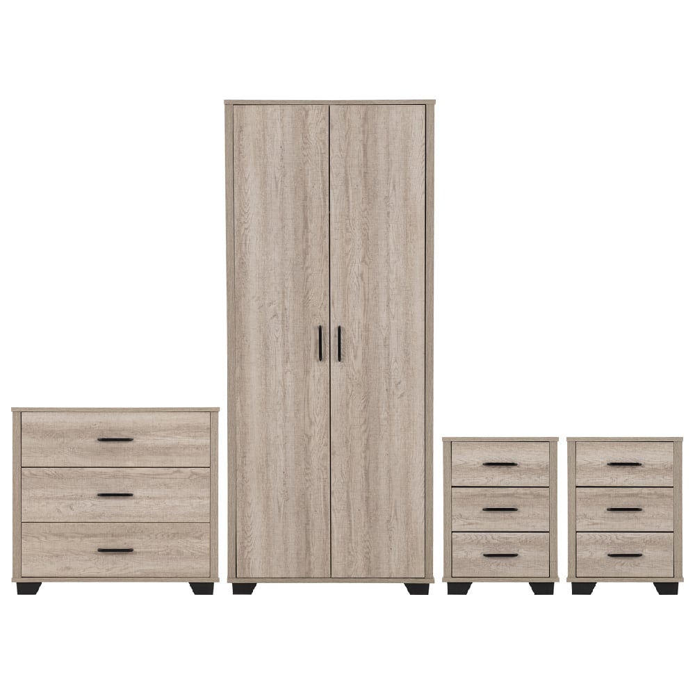 Oxnard Wooden Bedroom Furniture Set With 2 Doors In Light Oak