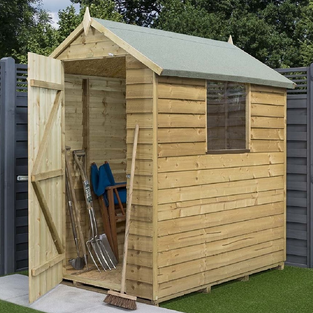 Oyan Wooden Garden Apex Shed In Natural 6x4